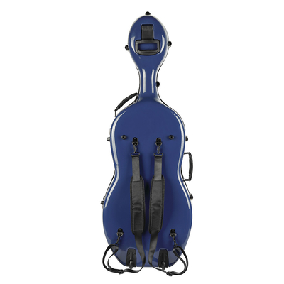 Tekerlekler Mavi Renk ile Tam Boy Dayanıklı Fiberglas Viyolonsel Hard Case