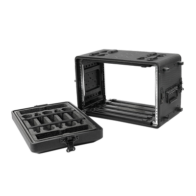 15'' 390mm Derinlik 6U Shockmount Rack Flight Case Anti-Presure İki Kapaklı
