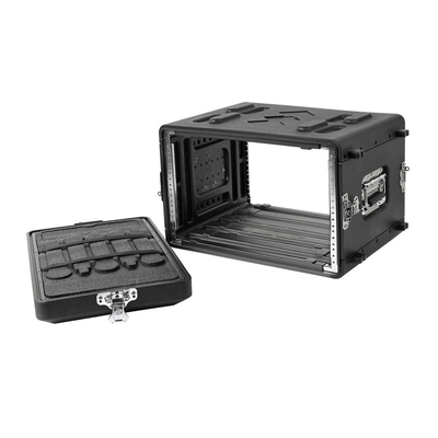 Siyah 6U Flight Rack Mount Road Case PE 15&quot; Ses Ampliferi İçin Derinlik