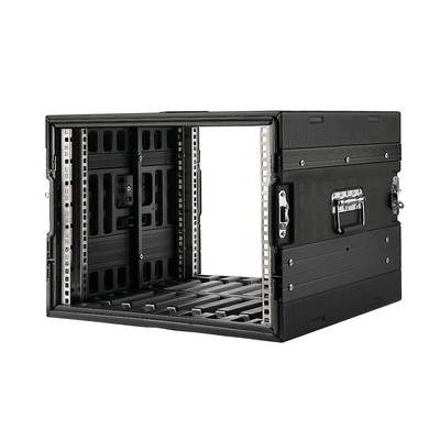 Twist Mandallar PE 20&quot; Derinlik Rafı 8u Flight Case Siyah Toz Korumalı