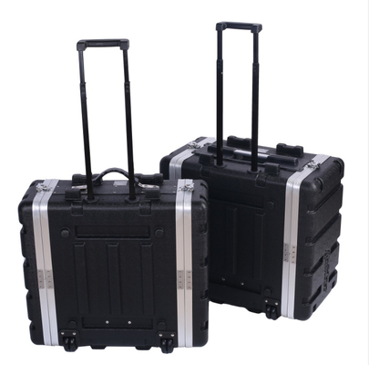 Kolay Taşıma Ses 4U 3U Tekerlekli Raf Montaj Çantası ABS+Alüminyum Çerçeve