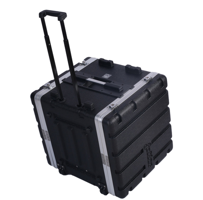 DJ Audio için Tekerlekli ABS 19&quot; 10U Rolling Flight Rack Mount Case