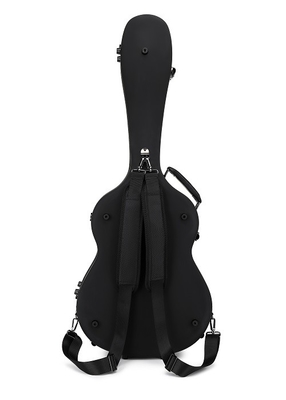 Sırt Çantası Askılı PVC Mat Siyah Deri Fiberglas Gitar Sert Kılıf