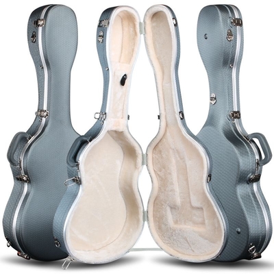ABS Akustik Gitar Sert Kılıf Su Geçirmez Köpük İtmeli T Şekilli İçbükey Yüzey