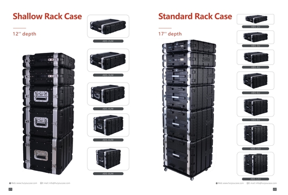 Kompakt 2U Shallow Rack Case Taşınabilir ve Koruyucu Siyah Renk